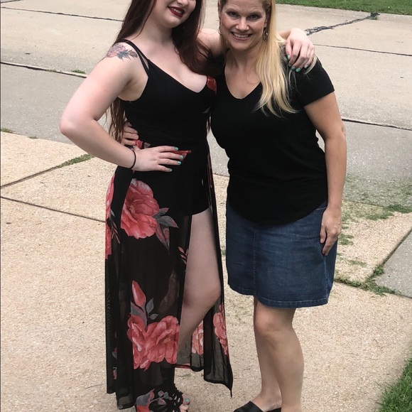 Sexy Rose Romper Dress maxi sheer - Picture 2 of 3